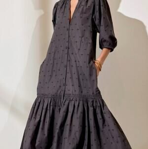 brochu walker black embroidered ruffle midi dress Brochu Walker | Dresses | Brochu Walker Asymmetrical Hem Knit Dress Black  Size Large